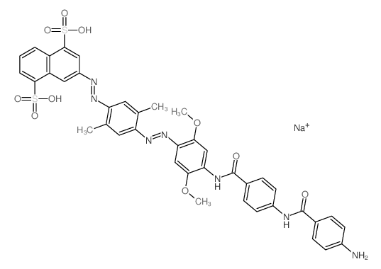 3-[4-[4-[[4-[(4-aminobenzoyl)amino]benzoyl]amino]-2,5-dimethoxy-phenyl]diazenyl-2,5-dimethyl-phenyl]diazenylnaphthalene-1,5-disulfonic acid Structure