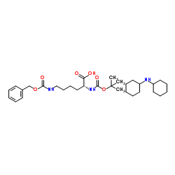 N-叔丁氧羰基-N'-苄氧羰基-D-赖氨酸结构式