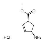 (1S,4R)-4-氨基-环戊-2-烯基-1-甲酸甲酯盐酸盐结构式