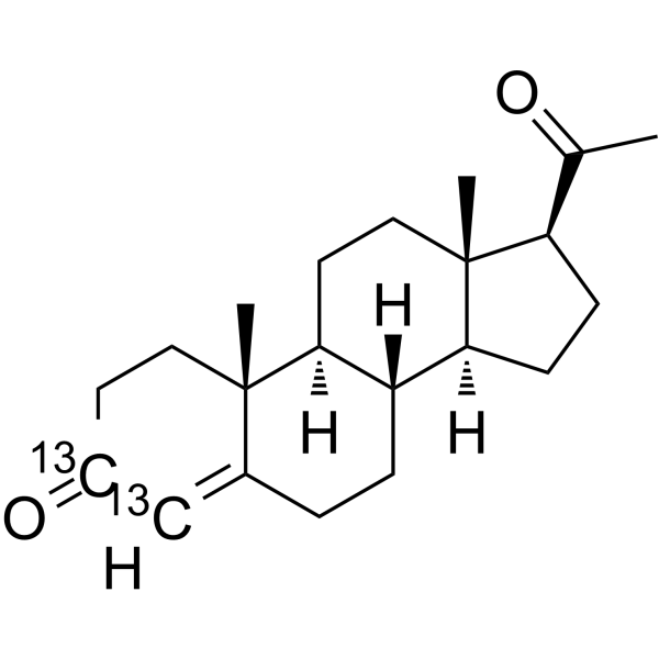 Progesterone-13C2 Structure