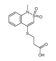 β-(1-methyl-1H-2,1-benzothiazin-4-ylthio 2,2-dioxide)propionic acid Structure