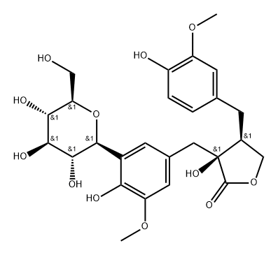 去甲络石苷元5'-C-β-葡萄糖苷结构式