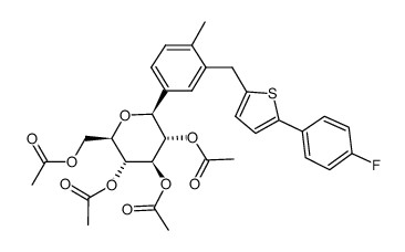 (1S)-1,5-Anhydro-1-C-[3-[[5-(4-fluorophenyl)-2-thienyl]methyl]-4-methylphenyl]-D-glucitol tetraacetate structure
