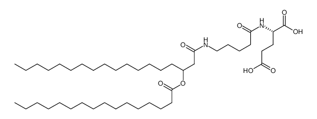 N-[N-(3-hexadecanoyloxyoctadecanoyl)-5-aminopentanoyl]-L-glutamic acid Structure