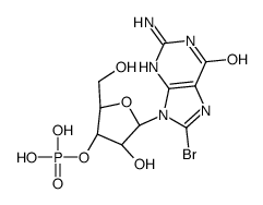 [(2R,3S,4R,5R)-5-(2-amino-8-bromo-6-oxo-3H-purin-9-yl)-4-hydroxy-2-(hydroxymethyl)oxolan-3-yl] dihydrogen phosphate Structure