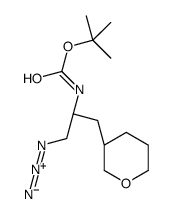 2-Methyl-2-propanyl {(2S)-1-azido-3-[(3R)-tetrahydro-2H-pyran-3-y l]-2-propanyl}carbamate结构式
