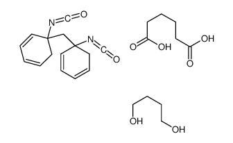 己二酸与1,4-丁二醇和1,1’-亚甲基双(异氰酸根合苯)的聚合物结构式