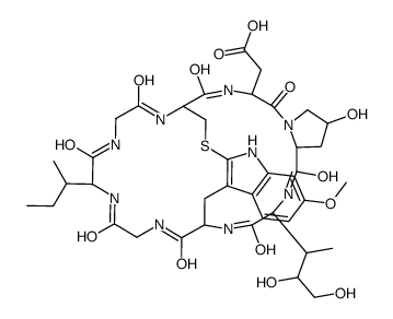 α-Amanitin, 1-L-aspartic acid-4-(2-mercapto-6-methoxy-L-tryptophan)-, de-S-oxide Structure