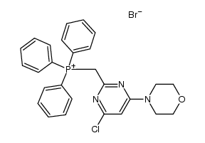 (4-chloro-6-morpholin-4-yl-pyrimidin-2-ylmethyl)-triphenyl-phosphonium bromide结构式