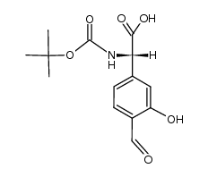 (S)-2-((tert-butoxycarbonyl)amino)-2-(4-formyl-3-hydroxyphenyl)acetic acid结构式