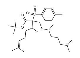 tert-butyl 5,9-dimethyl-2-(6-methylhept-5-en-2-yl)-2-tosyldecanoate结构式