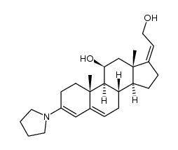 3-pyrrolidino-pregna-3,5,17(20)c-triene-11β,21-diol Structure
