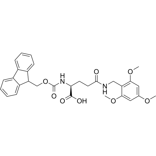 Nα-Fmoc-Nδ-(2,4,6-三甲氧基苄基)-L-谷氨酰胺结构式