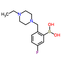 (2-((4-ethylpiperazin-1-yl)methyl)-5-fluorophenyl)boronic acid Structure
