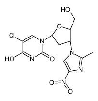 5-chloro-1-[(2R,4S,5S)-5-(hydroxymethyl)-4-(2-methyl-4-nitroimidazol-1-yl)oxolan-2-yl]pyrimidine-2,4-dione Structure