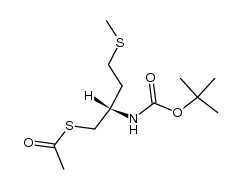 (S)-S-(2-((tert-butoxycarbonyl)amino)-4-(methylthio)butyl) ethanethioate结构式