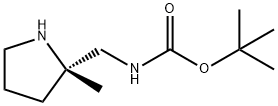 N-{[(2S)-2-甲基吡咯烷-2-基]甲基}氨基甲酸叔丁酯结构式