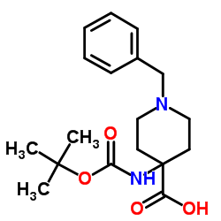 1-苄基-4-(Boc-氨基)哌啶-4-羧酸结构式