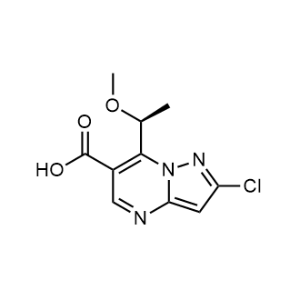 (S)-2-氯-7-(1-甲氧基乙基)吡唑并[1,5-a]嘧啶-6-羧酸结构式