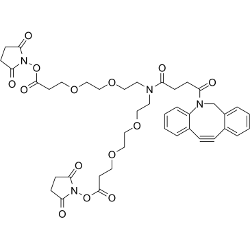 N-DBCO-N-bis(PEG2-C2-NHS ester)结构式