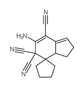 Spiro[cyclopentane-1,4'-[4H]indene]-5',5',7'(2'H)-tricarbonitrile,6'-amino-3',3'a-dihydro- Structure