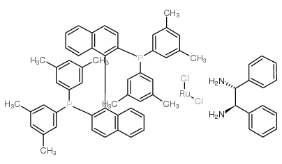 二氯化[(S)-2,2'-双[二(3,5-二甲苯基)膦]-1,1'-联萘基][(R,R)-1,2-二苯乙烯基二胺]钌(II)结构式