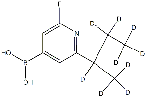 2-(sec-Butyl-d9)-6-fluoropyridine-4-boronic acid结构式