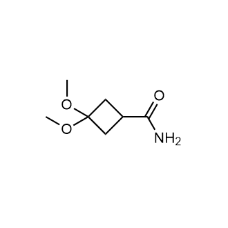 3,3-二甲氧基环丁烷-1-甲酰胺结构式