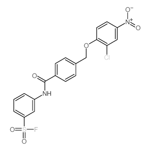 Benzenesulfonylfluoride, 3-[[4-[(2-chloro-4-nitrophenoxy)methyl]benzoyl]amino]- structure