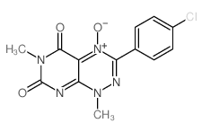Pyrimido(5,4-e)-1,2,4-triazine-5,7(1H,6H)-dione, 3-(4-chlorophenyl)-1,6-dimethyl-, 4-oxide结构式
