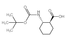 (1S,2S)-2-((叔丁氧基羰基)氨基)环己烷-1-羧酸结构式