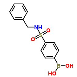 (4-(N-苯甲基氨磺酰)苯基)硼酸结构式