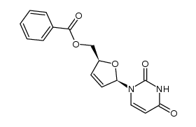 1-(5-O-benzoyl-2,3-dideoxy-β-D-glycero-pento-2-enofuranosyl)uracil结构式