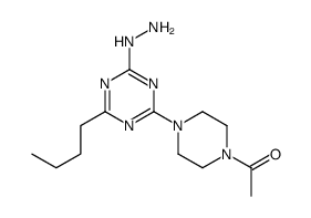 1-[4-(4-butyl-6-hydrazinyl-1,3,5-triazin-2-yl)piperazin-1-yl]ethanone Structure