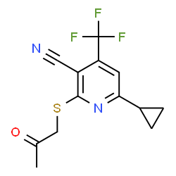 6-cyclopropyl-2-[(2-oxopropyl)sulfanyl]-4-(trifluoromethyl)nicotinonitrile Structure