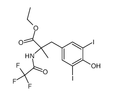 N-Trifluor-acetyl-4-hydroxy-3,5-diiod-α-methyl-phenylalanin-aethylester结构式