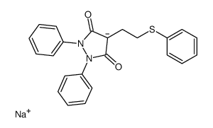 sodium,1,2-diphenyl-4-(2-phenylsulfanylethyl)pyrazolidin-4-ide-3,5-dione Structure