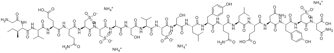 氧化胰岛素链 A 铵盐 来源于牛胰腺结构式