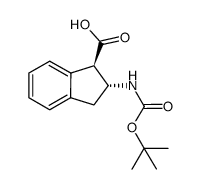 (1R,2R)-2-[(tert-butoxycarbonyl)amino]indane-1-carboxylic acid结构式