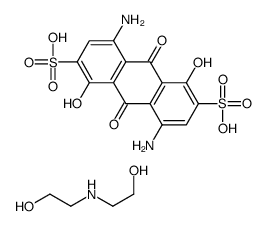 4,8-diamino-9,10-dihydro-1,5-dihydroxy-9,10-dioxoanthracene-2,6-disulphonic acid, compound with 2,2'-iminobis[ethanol] Structure