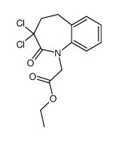 3,3-dichloro-1-ethoxycarbonylmethyl-2,3,4,5-tetrahydro-1H-[1]benzazepin-2-one结构式