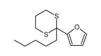 1,3-Dithiane, 2-(2-furanyl)-2-pentyl Structure