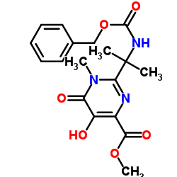 1,6-二氢-5-羟基-1-甲基-2-[1-甲基-1-[(苄氧基羰基)氨基]乙基]-6-氧代-4-嘧啶甲酸甲酯结构式