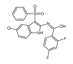 N-[3-(benzenesulfonyl)-5-chloro-1H-indol-2-yl]-2,4-difluorobenzamide Structure
