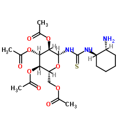 N-[(1R,2R)-2-氨基环己基]-N''-(2,3,4,6-四-O-乙酰基-β-D-吡喃葡萄糖基)硫脲结构式