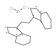 rac-乙烯双(4,5,6,7-四氢-1-茚基)二氯化锆结构式