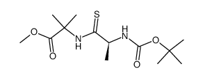 N-tert-Butyloxycarbonyl-S-thioalanyl-α-aminoisobutyric acid methyl ester结构式