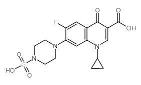 环丙沙星哌嗪基-N4-硫酸盐结构式