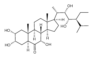 (2R,3S,7S,22S,23S)-2,3,7,22,23-pentahydroxy-5α-stigmastan-6-one结构式