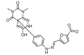 6,8-dimethyl-4a-[4-[(2E)-2-[(5-nitrofuran-2-yl)methylidene]hydrazinyl]phenyl]-2,4-dihydropyrimido[5,4-e][1,2,4]triazine-3,5,7-trione Structure